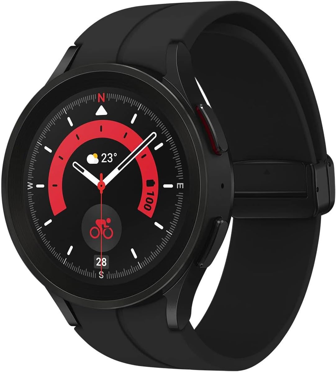 Samsung Galaxy Watch5 Pro 45mm Bluetooth Smart Watch, Black Titanium, 3 Year Extended Warranty (UK Version) image 0 Samsung Galaxy Watch5 Pro 45mm Bluetooth Smart Watch, Black Titanium, 3 Year Extended Warranty (UK Version) image 0